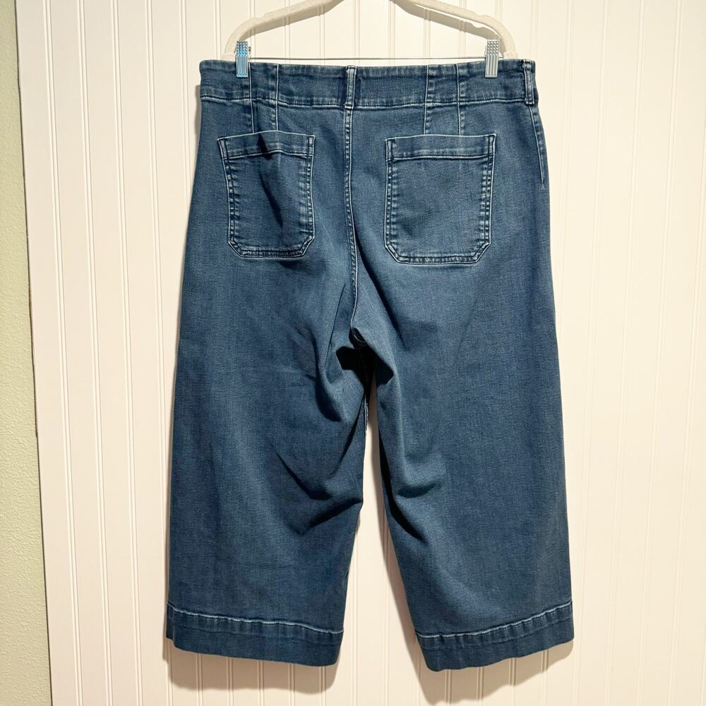 Anthropologie Maeve Collette Wide Leg Crop Leg Jeans Plus Size 18W - Picture 5 of 6